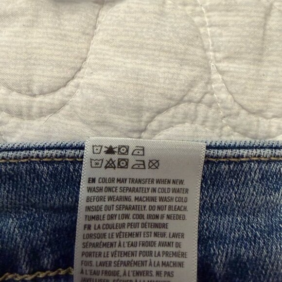 American Eagle Outfitters Curvy Hi-Rise Shortie Blue Jean Shorts Super Stretch 4 - Picture 2 of 8